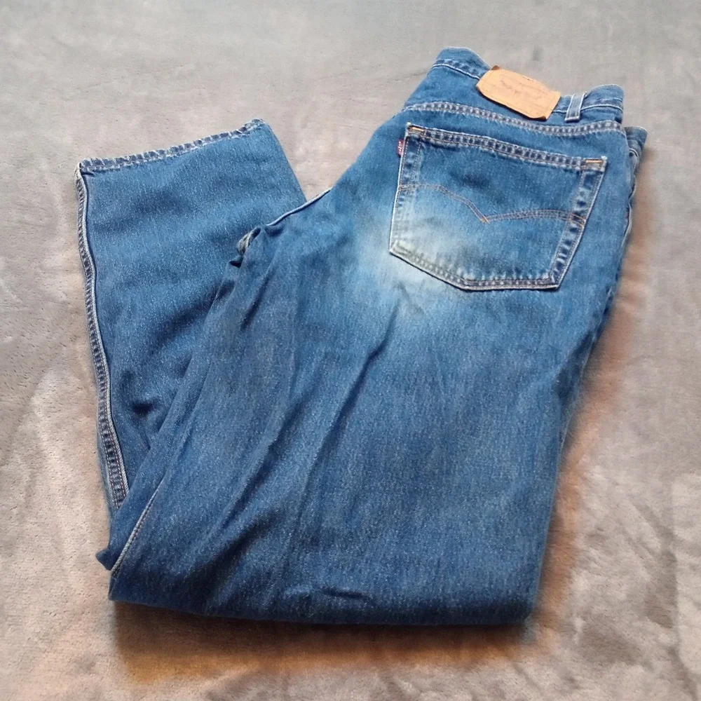 Vintage Levis 550 Jeans Mens 38x31 Blue Relaxed Fit Denim Made USA Red Tab Faded
